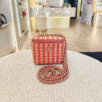 Chanel, Vanity Case With Chain, Mini, Red, Like New - Image 6