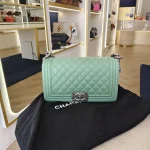 Chanel, Boy Flap Bag, 10", Green, Kept Unused - Image 27