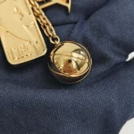 Louis Vuitton, Flying Ball Slim Necklace , , Gold, Like New - Image 6