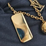 Louis Vuitton, Flying Ball Slim Necklace , , Gold, Like New - Image 9