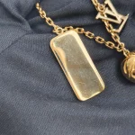 Louis Vuitton, Flying Ball Slim Necklace , , Gold, Like New - Image 10