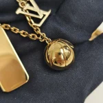 Louis Vuitton, Flying Ball Slim Necklace , , Gold, Like New - Image 11