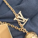 Louis Vuitton, Flying Ball Slim Necklace , , Gold, Like New - Image 12
