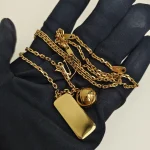 Louis Vuitton, Flying Ball Slim Necklace , , Gold, Like New - Image 13