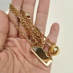 Louis Vuitton, Flying Ball Slim Necklace , , Gold, Like New - Image 19