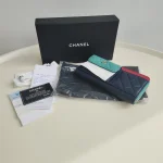 Chanel, Classic Zippy Long Wallet, , Navy Blue, Used Once - Image 2