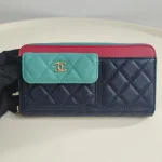 Chanel, Classic Zippy Long Wallet, , Navy Blue, Used Once - Image 3