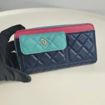 Chanel, Classic Zippy Long Wallet, , Navy Blue, Used Once - Image 6