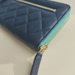 Chanel, Classic Zippy Long Wallet, , Navy Blue, Used Once - Image 18