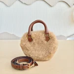 Celine, Shearling Heart Bag, Medium, Beige, Like New - Image 3