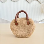 Celine, Shearling Heart Bag, Medium, Beige, Like New - Image 4