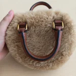 Celine, Shearling Heart Bag, Medium, Beige, Like New - Image 9