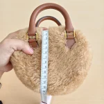 Celine, Shearling Heart Bag, Medium, Beige, Like New - Image 24