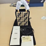 Fendi, Mini Sunshine Shopper Tote, , Black, New - Image 2