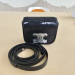 Celine, Mini Triompe Bag in Sequins , Mini, Black, New - Image 2