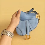Dior, Micro Saddle Bag, Micro, Blue, New - Image 14