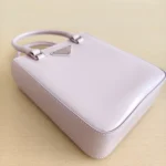 Prada, Small Brushed Leather Tote, Small, Pink, Like New - Image 8