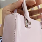 Prada, Small Brushed Leather Tote, Small, Pink, Like New - Image 11