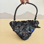 Prada, Triangle Paillettes with Black Sequins, , Black, New - Image 8