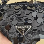 Prada, Triangle Paillettes with Black Sequins, , Black, New - Image 10