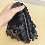 Prada, Triangle Paillettes with Black Sequins, , Black, New - Image 15