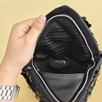 Prada, Triangle Paillettes with Black Sequins, , Black, New - Image 17