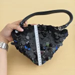 Prada, Triangle Paillettes with Black Sequins, , Black, New - Image 24