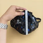Prada, Triangle Paillettes with Black Sequins, , Black, New - Image 25