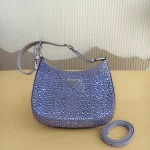 Prada, Cleo Satin Bag With Crystals, , Purple, New - Image 2