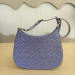 Prada, Cleo Satin Bag With Crystals, , Purple, New - Image 3