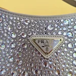 Prada, Cleo Satin Bag With Crystals, , Purple, New - Image 7