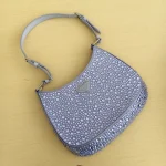 Prada, Cleo Satin Bag With Crystals, , Purple, New - Image 18