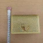 Prada, Satin Crystal Cardholder with shoulder Strap, , Yellow, New - Image 19