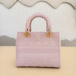 Dior, Medium Lady D-Lite, Medium, Pink, Very Very  Good - Image 5