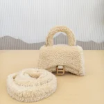 Balenciaga, Fluffy Hour Glass XS Top-Handle Bag, XS, Beige, New - Image 3