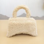 Balenciaga, Fluffy Hour Glass XS Top-Handle Bag, XS, Beige, New - Image 5