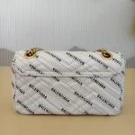 Gucci x Balenciaga, Gucci x Balenciaga Small GG Marmont Flap Bag, 26, White, Used Once - Image 4
