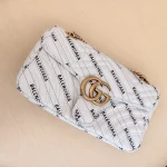 Gucci x Balenciaga, Gucci x Balenciaga Small GG Marmont Flap Bag, 26, White, Used Once - Image 14