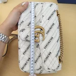 Gucci x Balenciaga, Gucci x Balenciaga Small GG Marmont Flap Bag, 26, White, Used Once - Image 16