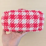 Miu Miu, Terry Cloth Houndstooth Tote, , Red, Very Very Like New - Image 8