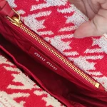 Miu Miu, Terry Cloth Houndstooth Tote, , Red, Very Very Like New - Image 10