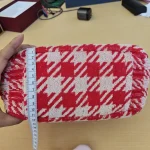 Miu Miu, Terry Cloth Houndstooth Tote, , Red, Very Very Like New - Image 15