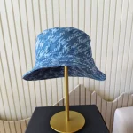 Fendi, Brush Lettering Denim Bucket Hat, M, Blue, New - Image 3