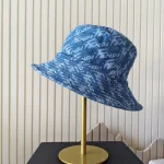Fendi, Brush Lettering Denim Bucket Hat, M, Blue, New - Image 4