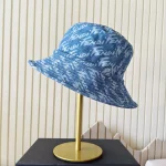 Fendi, Brush Lettering Denim Bucket Hat, M, Blue, New - Image 5