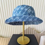 Fendi, Brush Lettering Denim Bucket Hat, M, Blue, New - Image 7