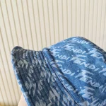 Fendi, Brush Lettering Denim Bucket Hat, M, Blue, New - Image 12