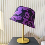Chanel, Allover Floral Double C Print Bucket Hat, L, Black, New - Image 7