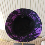 Chanel, Allover Floral Double C Print Bucket Hat, L, Black, New - Image 10