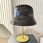 Prada, Sequin Bucket Hat, M, Black, New - Image 3